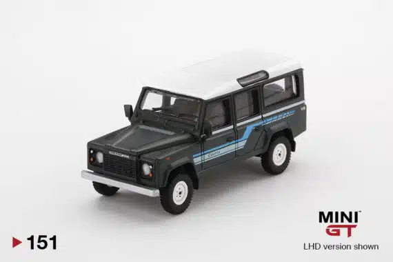 MINI GT 1/64 No.151 Land Rover Defender 110 1985 County Station Wagon Grey LHD MGT00151-L