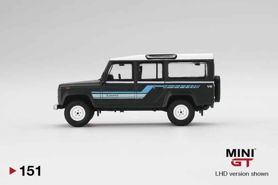 MINI GT 1/64 No.151 Land Rover Defender 110 1985 County Station Wagon Grey LHD MGT00151-L
