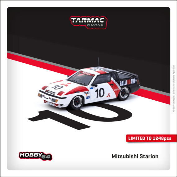 Tarmac Works 1/64 HOBBY64 Mitsubishi Starion, Macau Guia Race 1985, Michael Lieu