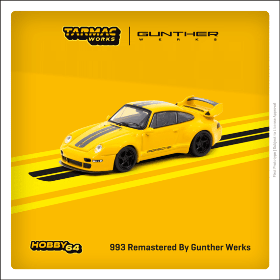 Tarmac Works 1/64 HOBBY64 993 Remastered By Gunther Werks, Yellow