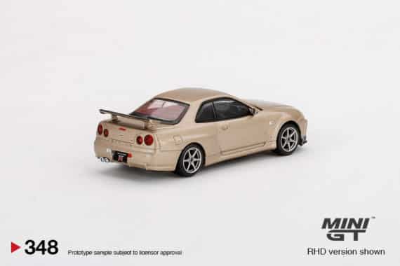 MINI GT 1/64 No.348 Nissan Skyline GT-R (R34) M-Spec Silica Breath RHD MGT00348-R