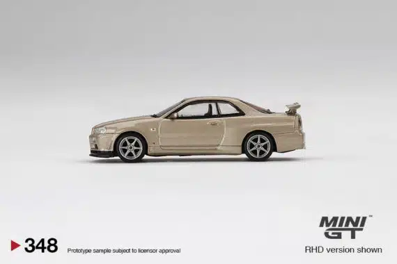 MINI GT 1/64 No.348 Nissan Skyline GT-R (R34) M-Spec Silica Breath RHD MGT00348-R