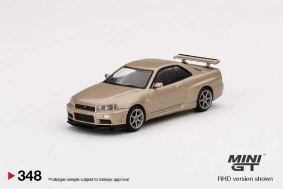 MINI GT 1/64 No.348 Nissan Skyline GT-R (R34) M-Spec Silica Breath RHD MGT00348-R