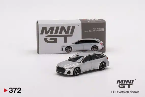 MINI GT 1/64 No.372 Audi RS 6 Avant Carbon Black Edition Florett Silver LHD MGT00372-L