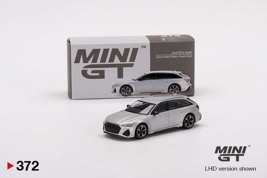 MINI GT 1/64 No.372 Audi RS 6 Avant Carbon Black Edition Florett Silver LHD MGT00372-L