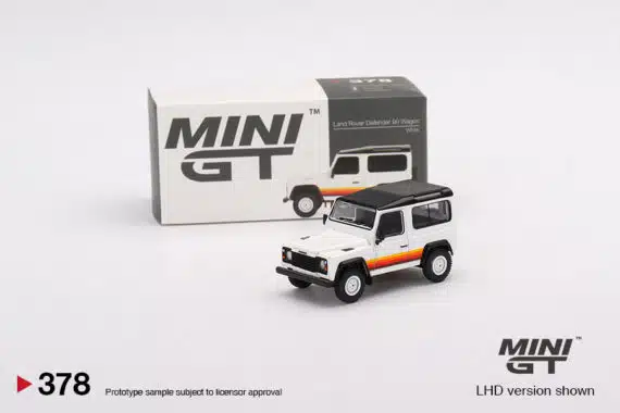 MINI GT 1/64 No.378 Land Rover Defender 90 Wagon White LHD MGT00378-L