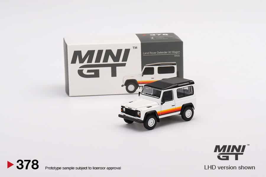MINI GT 1/64 No.378 Land Rover Defender 90 Wagon White LHD MGT00378-L