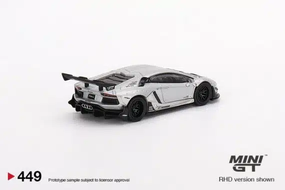 MINI GT 1/64 No.449 LBWORKS Lamborghini Aventador Limited Edition Matt Silver RHD MGT00449-R