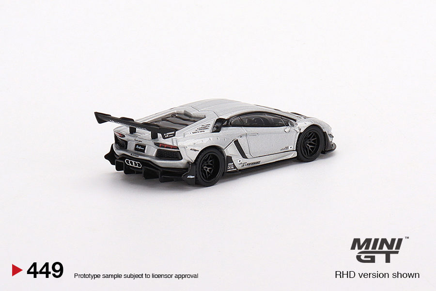 MINI GT 1/64 No.449 LBWORKS Lamborghini Aventador Limited Edition Matt Silver RHD MGT00449-R