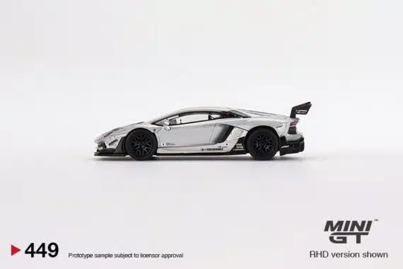MINI GT 1/64 No.449 LBWORKS Lamborghini Aventador Limited Edition Matt Silver RHD MGT00449-R