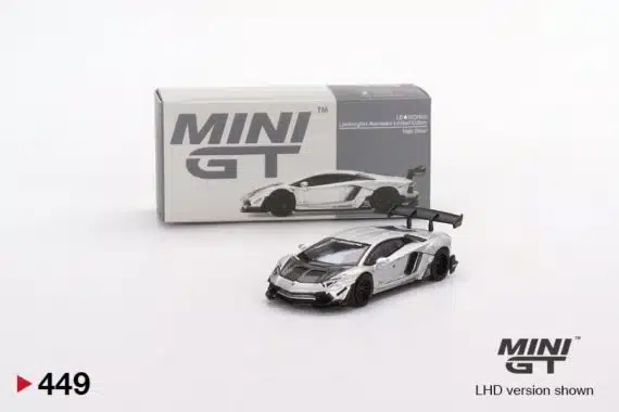 MINI GT 1/64 No.449 LBWORKS Lamborghini Aventador Limited Edition Matt Silver RHD MGT00449-R