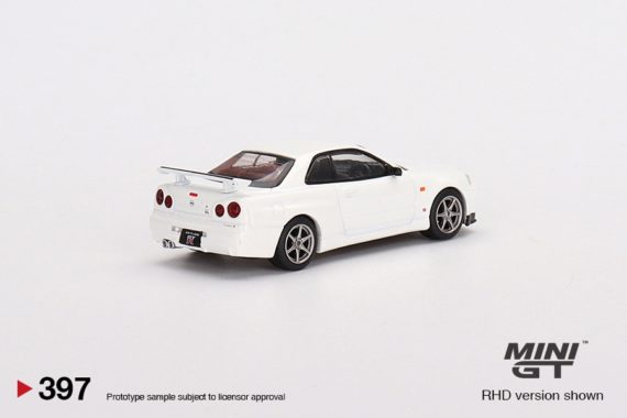 MINI GT 1/64 No.397 Nissan Skyline GT-R (R34) V-Spec N1 White RHD MGT00397-R