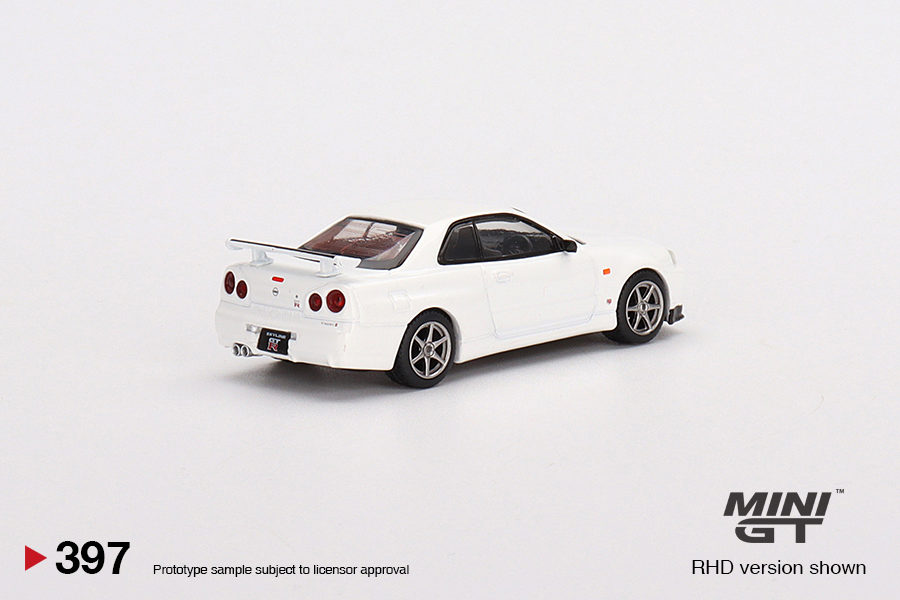 MINI GT 1/64 No.397 Nissan Skyline GT-R (R34) V-Spec N1 White RHD MGT00397-R
