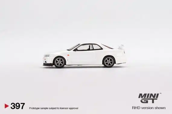 MINI GT 1/64 No.397 Nissan Skyline GT-R (R34) V-Spec N1 White RHD MGT00397-R