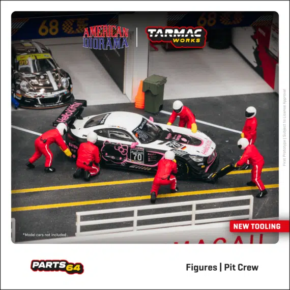 Tarmac Works 1/64 PARTS64 Figures Set Pit Crew Red