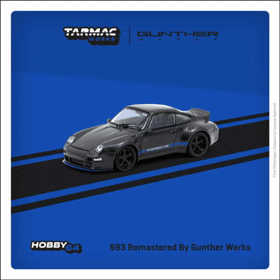 Tarmac Works 1/64 HOBBY64 Porsche 993 Remastered By Gunther Werks Black Carbon Fiber