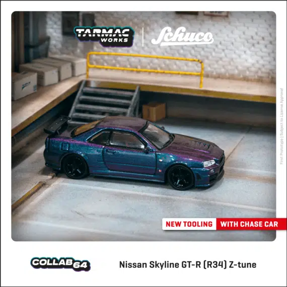 Tarmac Works 1/64 COLLAB64 Nissan Skyline GT-R (R34) Z-tune Midnight Purple III