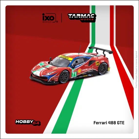 Tarmac Works 1/64 HOBBY64 Ferrari 488 GTE 24h of Le Mans 2020 M. Molina