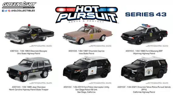 Greenlight 1/64 Hot Pursuit Series 43 - 2021 Chevrolet Tahoe Police Pursuit Vehicle 43010-F