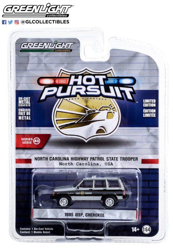 Greenlight 1/64 Hot Pursuit Series 43 - 1995 Jeep Cherokee 43010-D