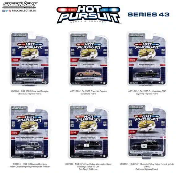 Greenlight 1/64 Hot Pursuit Series 43 - 1963 Chevrolet Biscayne 43010-A