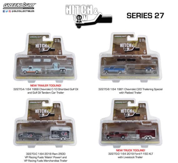 Greenlight 1/64 Hitch & Tow Series 27 - 1981 Chevrolet C-20 Trailering Special with Flatbed Trailer 32270-B