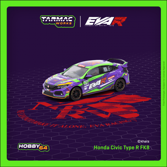 Tarmac Works 1/64 HOBBY64 Honda Civic Type R FK8 EVA Racing T64-TL014-EVA