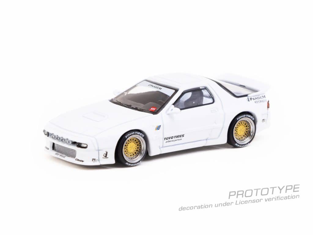 Tarmac Works 1/64 ROAD64 Pandem Mazda RX-7 FC3S White T64R-066-WH