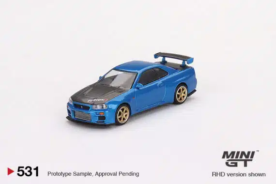 MINI GT No.531 Nissan Skyline GT-R (R34) Top Secret Bayside Blue MGT00531-R