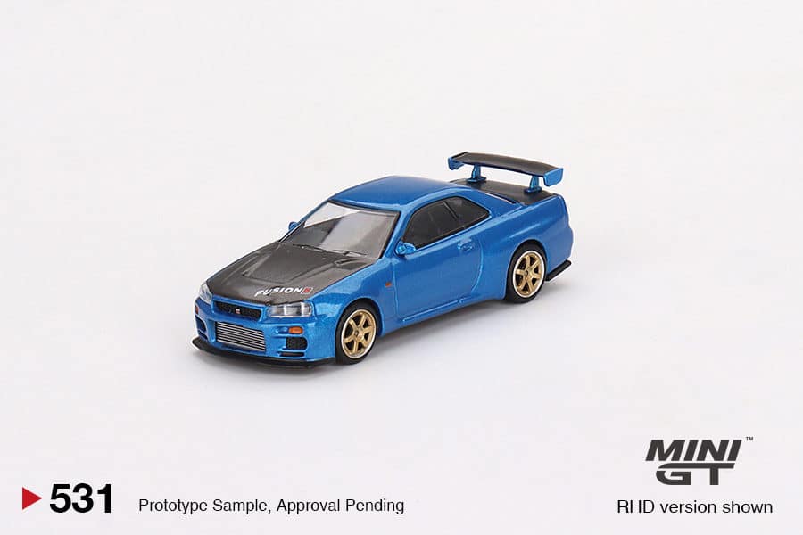 MINI GT No.531 Nissan Skyline GT-R (R34) Top Secret Bayside Blue MGT00531-R