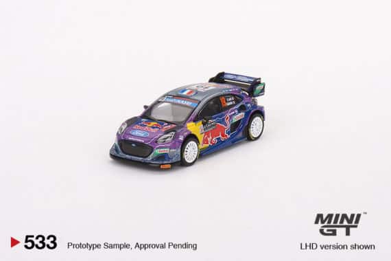 MINI GT No.533 Ford Puma Rally1 #19 M-Sport Ford WRT 2022 Rally MonteCarlo Winner LHD MGT00533-L