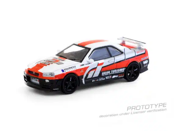 Tarmac Works 1/64 COLLAB64 Nissan Skyline GT-R (R34) Z-tune White/Red/Black