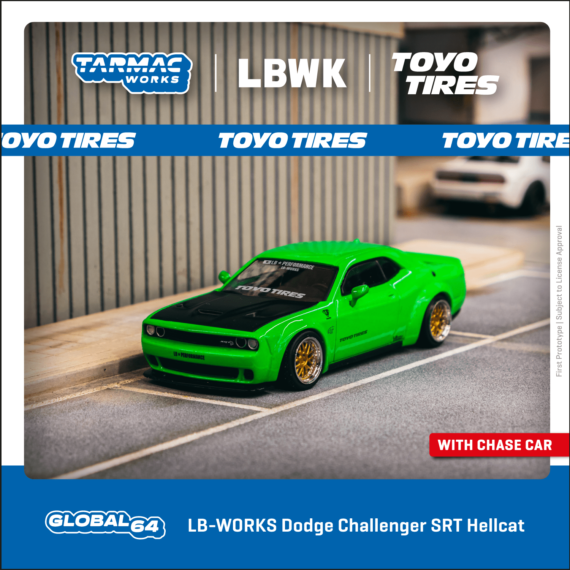 Tarmac Works 1/64 GLOBAL64 LB-WORKS Dodge Challenger SRT Hellcat Green Metallic