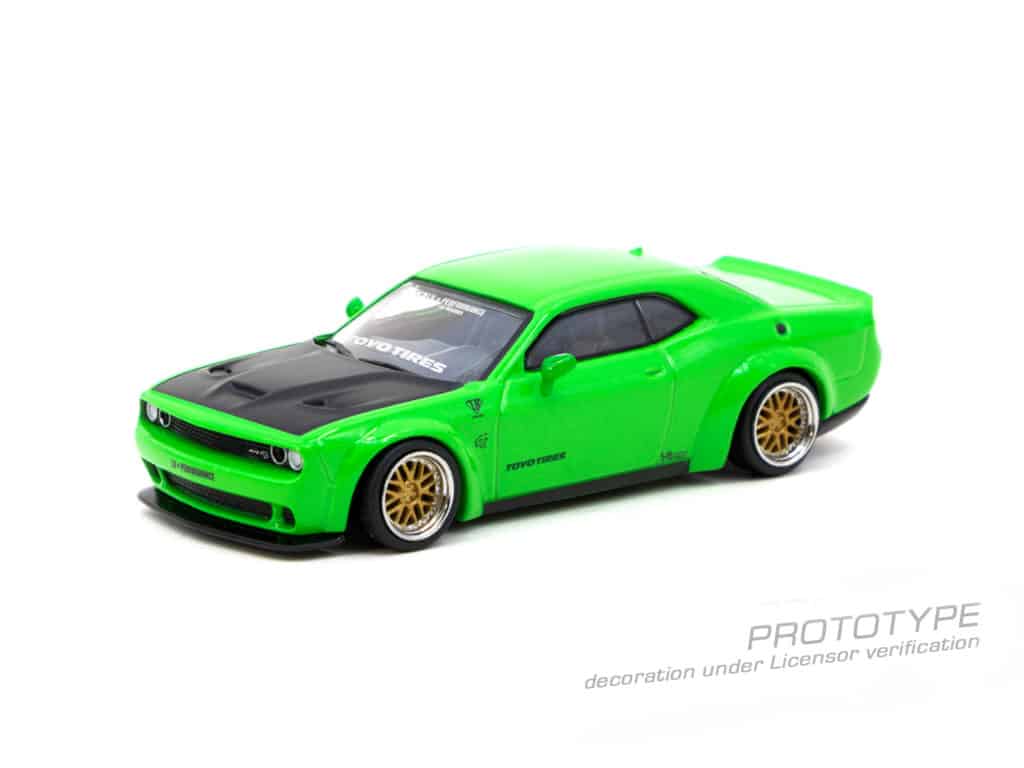 Tarmac Works 1/64 GLOBAL64 LB-WORKS Dodge Challenger SRT Hellcat Green Metallic