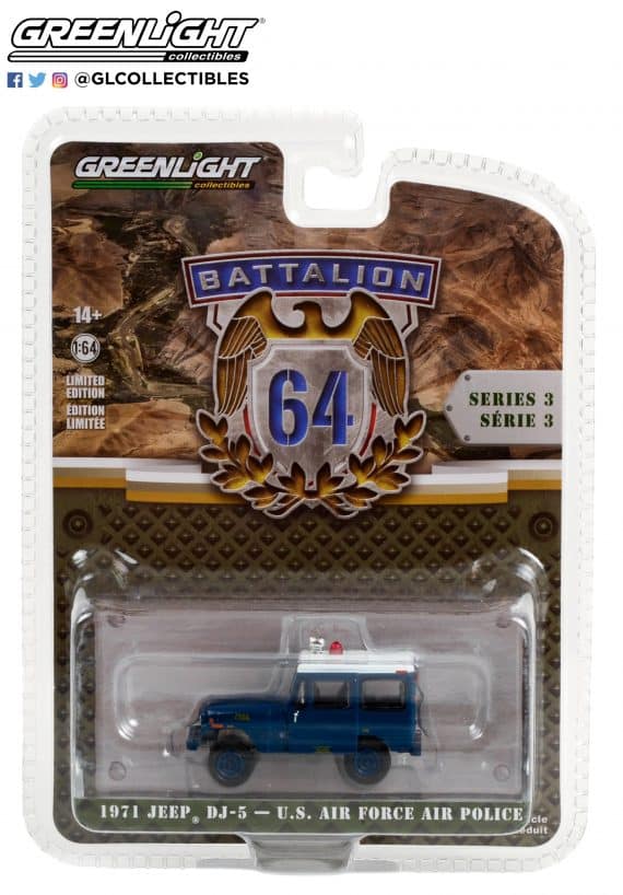 Greenlight 1/64 Battalion 64 Series 3 - 1971 Jeep DJ-5 - U.S. Air Force Air Police 61030-D