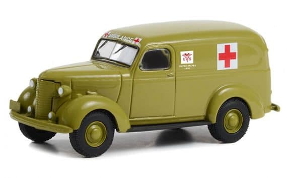 Greenlight 1/64 Battalion 64 Series 3 - 1939 Chevrolet Panel Truck - U.S. Army WWII 61030-A