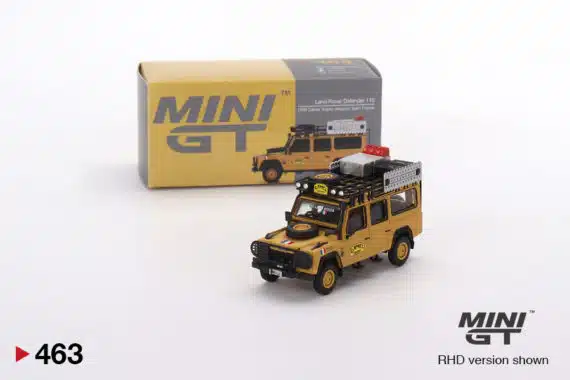 MINI GT 1/64 No.463 Land Rover Defender 110 1989 Camel Trophy Amazon Team France RHD MGT00463-R