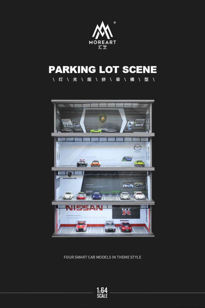 MOREART 1/64 Lamborghini Parking Garage Diorama with LED lights
