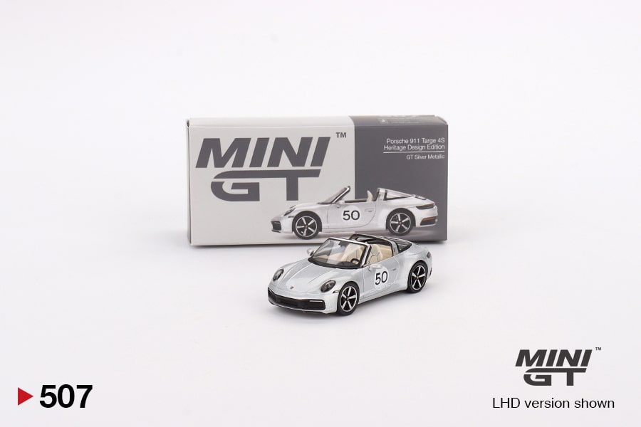 MINI GT No.507 Porsche 911 Targa 4S Heritage Design Edition GT Silver Metallic