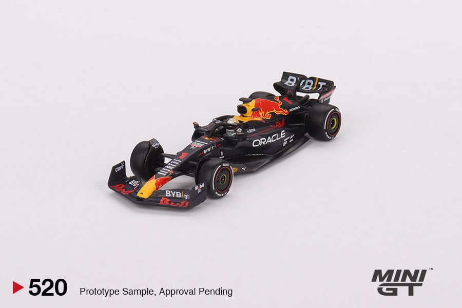 MINI GT No.520 Oracle Red Bull Racing RB18 #1 Max Verstappen 2022 Abu Dhabi Grand Prix Winner LHD MGT00520-L