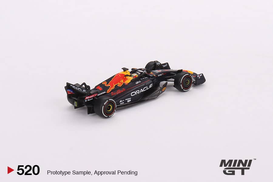 MINI GT No.520 Oracle Red Bull Racing RB18 #1 Max Verstappen 2022 Abu Dhabi Grand Prix Winner LHD MGT00520-L