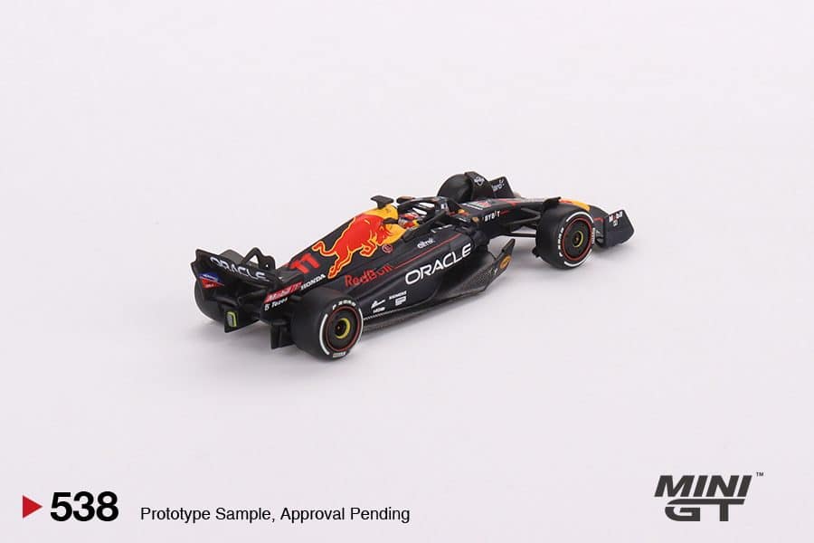 MINI GT No.538 Oracle Red Bull Racing RB18 #11 Sergio Pérez 2022 Abu Dhabi Grand Prix 3rd Place LHD MGT00538-L