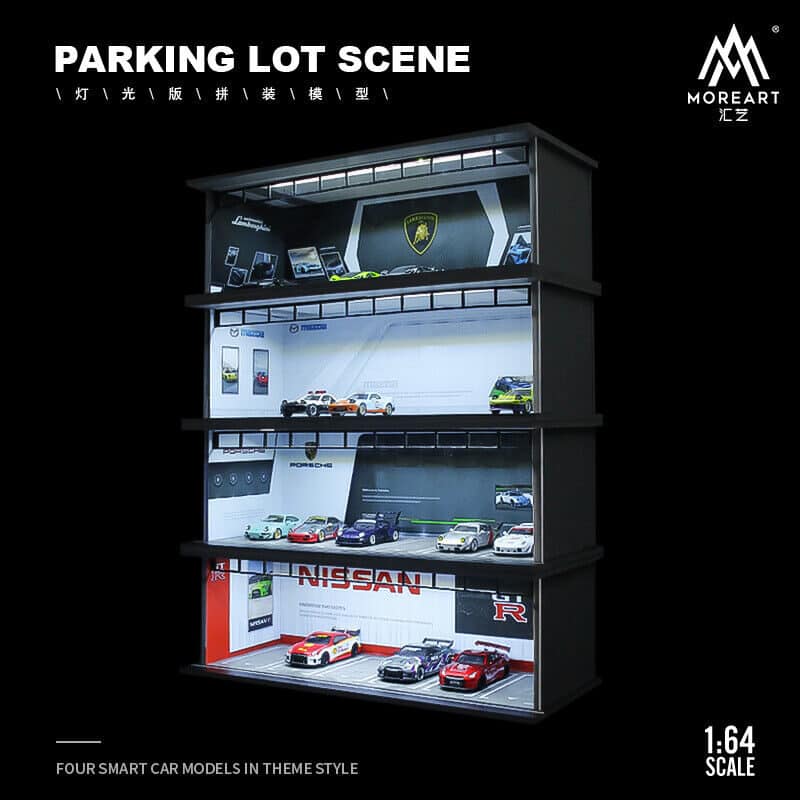 MOREART 1/64 Nissan Parking Garage Diorama with LED lights