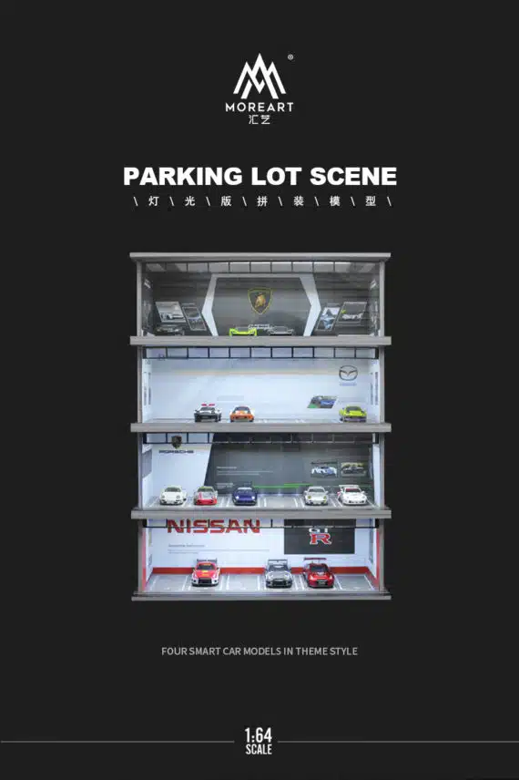 MOREART 1/64 Porsche Parking Garage Diorama with LED lights