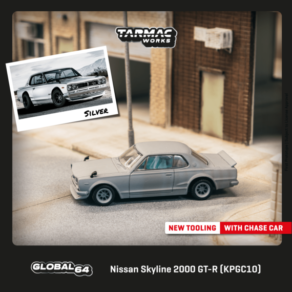 Tarmac Works 1/64 GLOBAL64 Nissan Skyline 2000 GT-R (KPGC10) Silver
