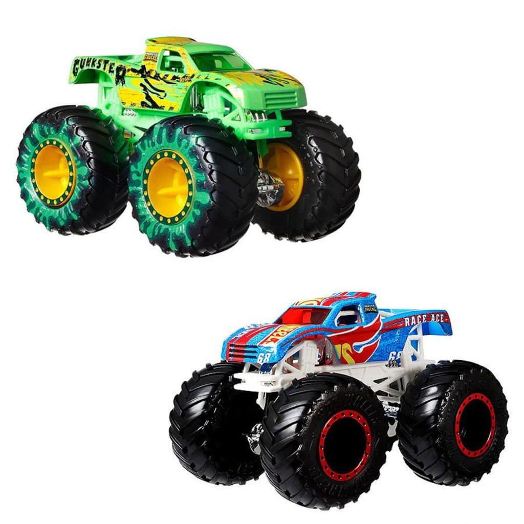 Hot Wheels Monster Trucks Demolition Doubles Gunkster VS Racellace
