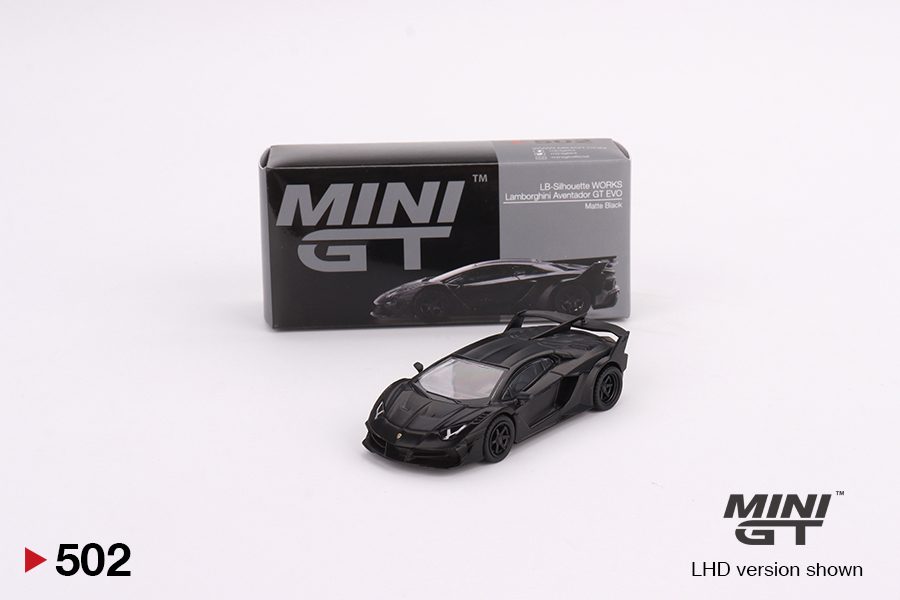 MINI GT No.502 Lamborghini LB-Silhouette WORKS Aventador GT EVO Matte Black