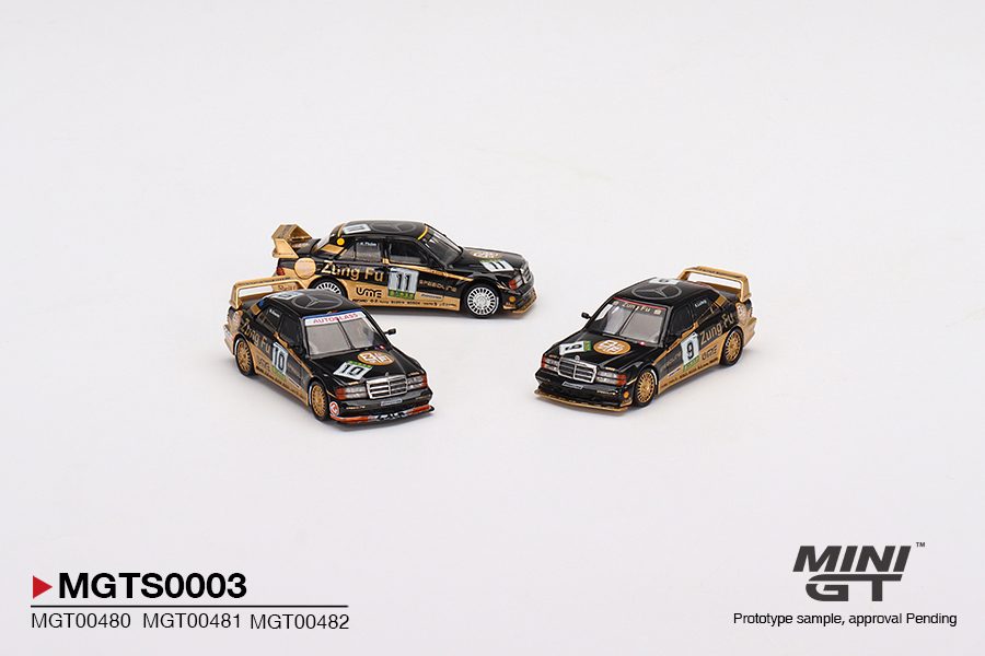 MINI GT Mercedes-Benz 190E 2.5-16 Evolution II 1991 Macau Guia Race of Macau AMG/Zung Fu 3 Cars Set MGTS0003