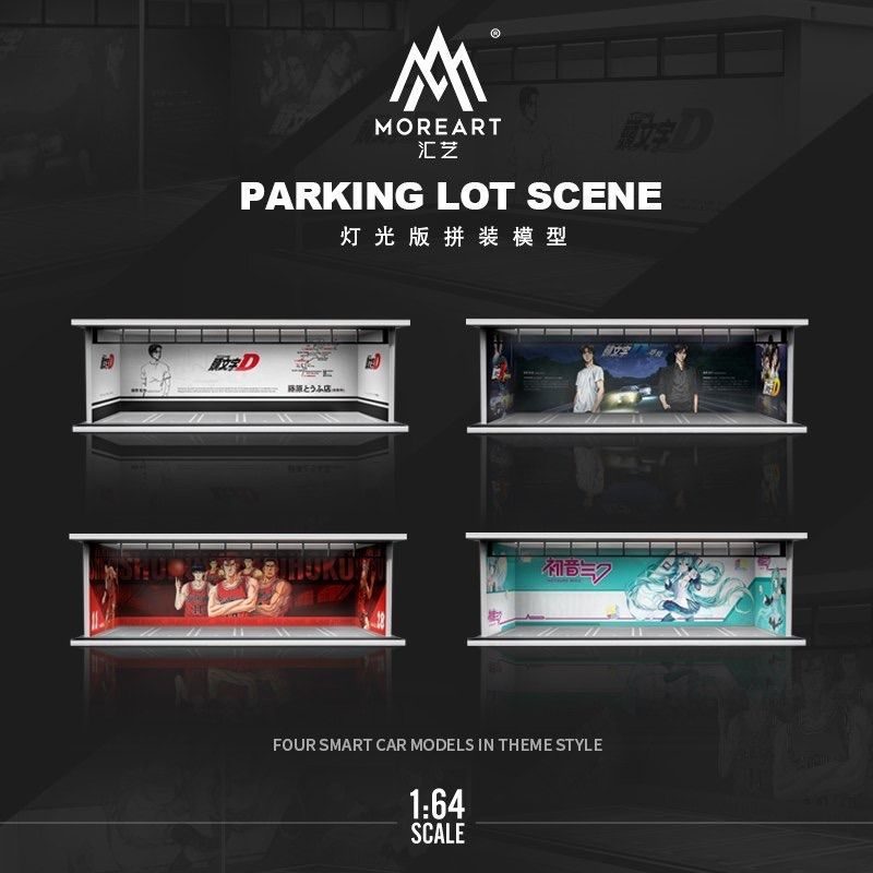 MOREART 1/64 Dunk master Parking Garage Diorama with LED lights