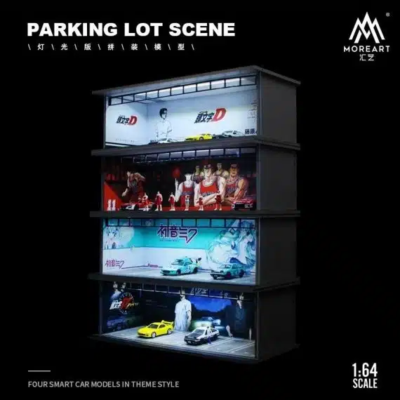 MOREART 1/64 Dunk master Parking Garage Diorama with LED lights